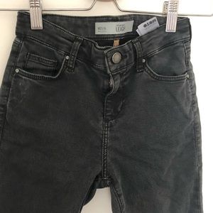 Topshop Faded Black Leigh Moto Jeans Low Rise